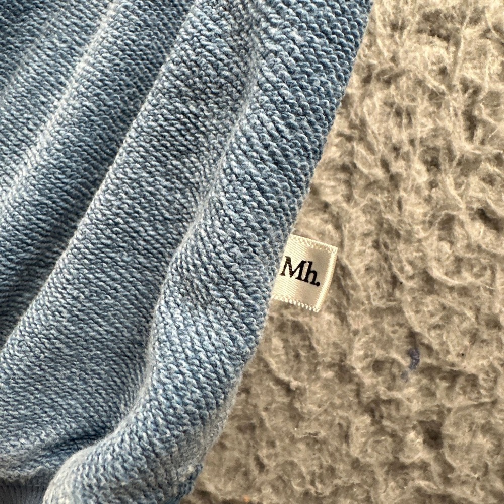 Madhappy Sweatshirt Womens M Blue‎ Terry Crewneck Pullover Cropped Boxy Washed - Picture 3 of 8